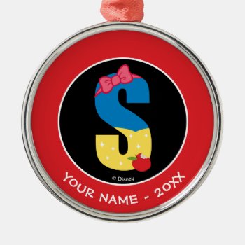 S Is For Snow White | Add Your Name Metal Ornament by DisneyLogosLetters at Zazzle