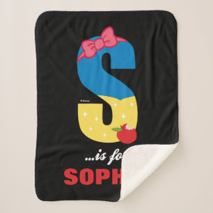 S is for Snow White Add Your Name Sherpa Blanket