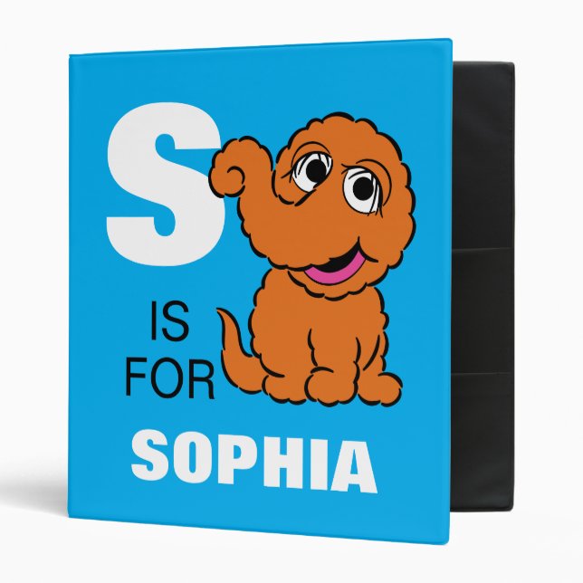 S is for Snuffleupagus | Add Your Name 3 Ring Binder (Front/Inside)