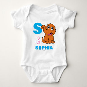 S is for Snuffleupagus Add Your Name Baby Bodysuit