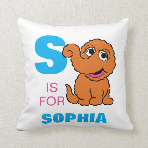 S is for Snuffleupagus Add Your Name Throw Pillow