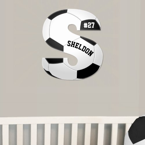 S is for Soccer Personalize Soccer Ball Wall Decal