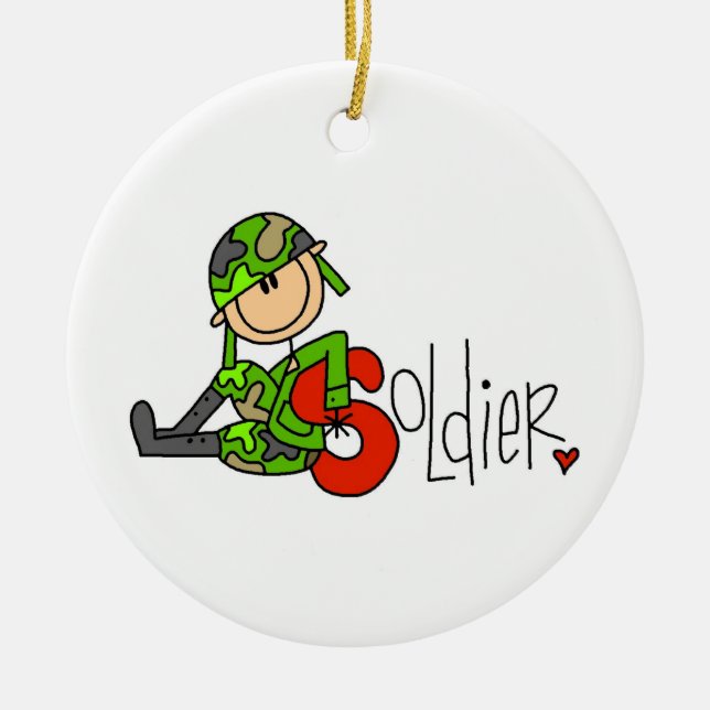 S is for Soldier Ceramic Ornament (Front)