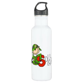 S Is For Soldier Stainless Steel Water Bottle by stick_figures at Zazzle