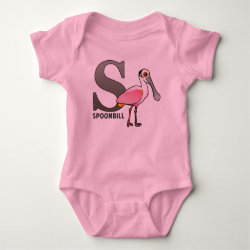 S is for Spoonbill Baby Jersey Bodysuit