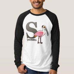 S is for Spoonbill Men's Canvas Long Sleeve Raglan T-Shirt