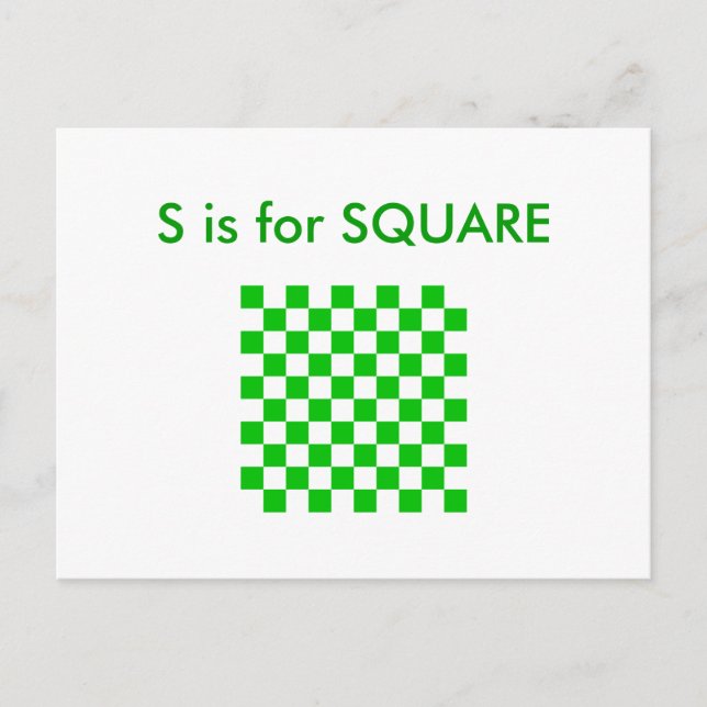 "S" is for Square Alphabet Flashcard Postcard (Front)