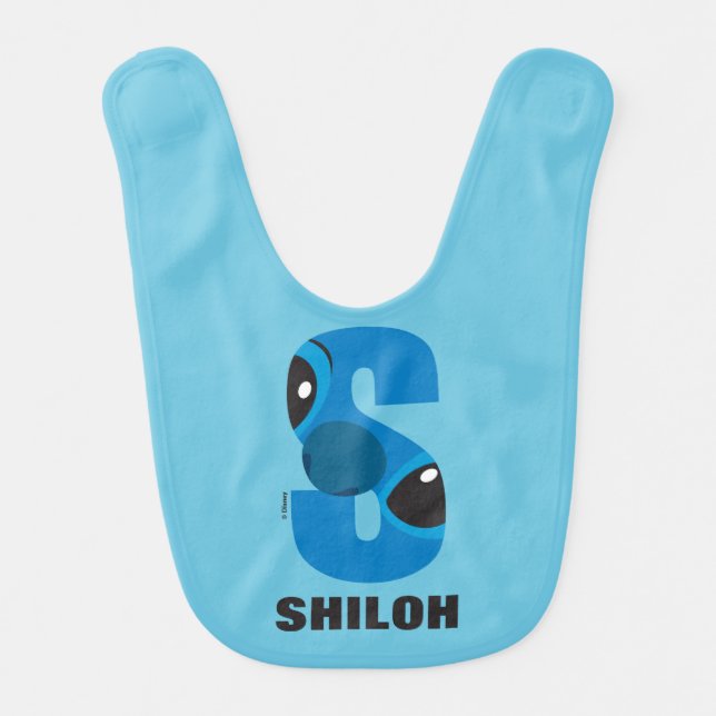 S is for Stitch | Add Your Name Baby Bib (Front)