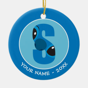 S is for Stitch   Add Your Name Ceramic Ornament