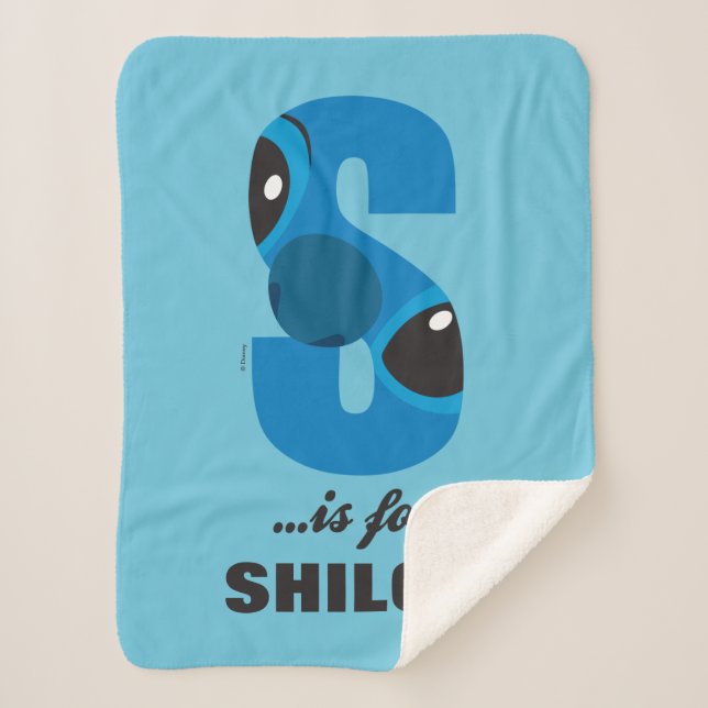 S is for Stitch | Add Your Name Sherpa Blanket (Front)