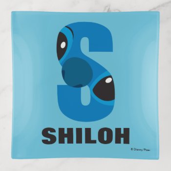 S Is For Stitch | Add Your Name Trinket Tray by DisneyLogosLetters at Zazzle