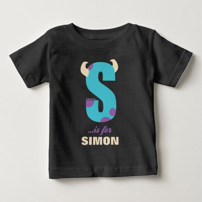 S is for Sulley | Add Your Name Baby T-Shirt (Front)