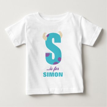 S Is For Sulley | Add Your Name Baby T-shirt by DisneyLogosLetters at Zazzle