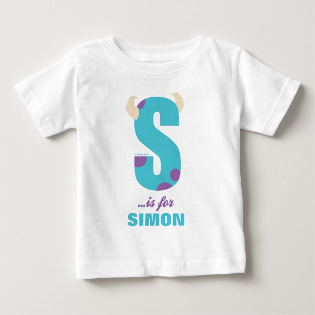S is for Sulley | Add Your Name Baby T-Shirt (Front)