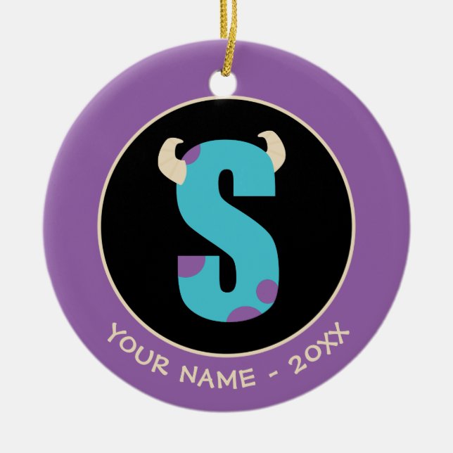 S is for Sulley | Add Your Name Ceramic Ornament (Front)