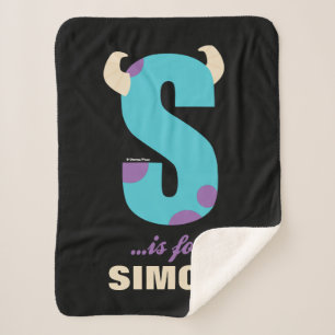 S is for Sulley Add Your Name Sherpa Blanket