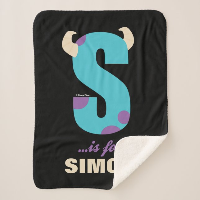 S is for Sulley | Add Your Name Sherpa Blanket (Front)