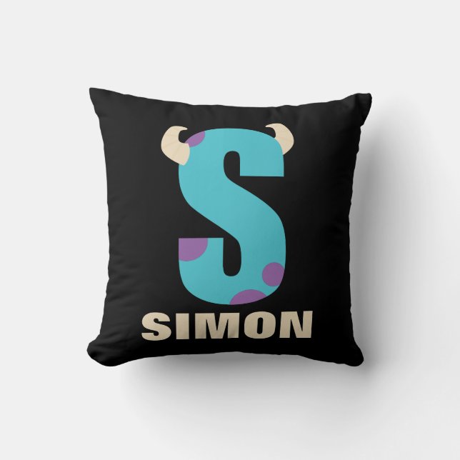 S is for Sulley | Add Your Name Throw Pillow (Front)