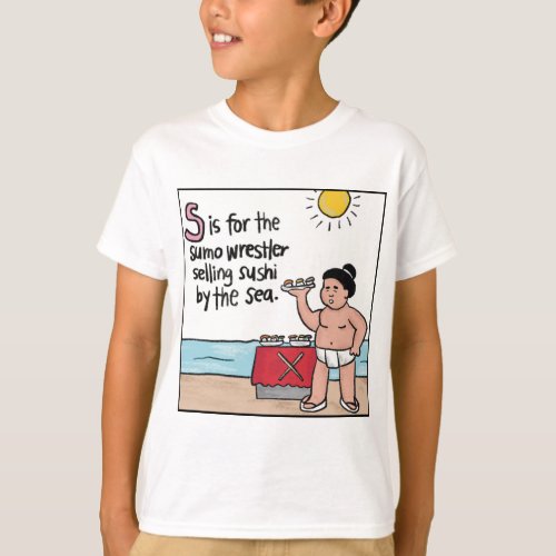 S is for Sushi Kids T_shirt