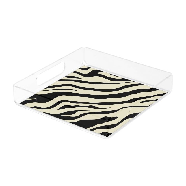 S.K. Zebra Fever Acrylic Serving Tray (Angled)