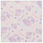 S monogram and personalized name Susan fabric