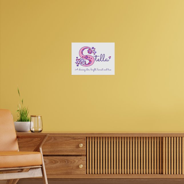 S monogram art Stella girls name meaning poster | Zazzle