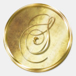 S Monogram Faux Gold Envelope Seal Stickers at Zazzle