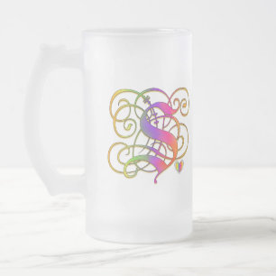 S Monogram "Gothic Rainbow" Mugs Cups and Steins
