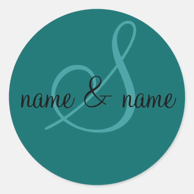 "S" monogram label, personalize first names Classic Round Sticker (Front)