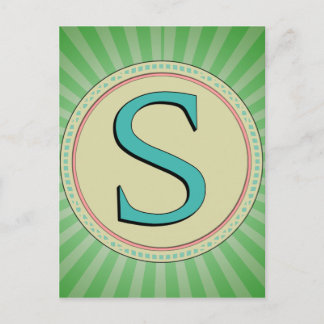 S MONOGRAM LETTER POSTCARD