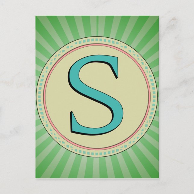 S MONOGRAM LETTER POSTCARD (Front)