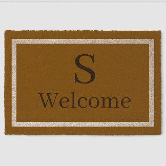 S Monogram Welcome Fiber Doormat