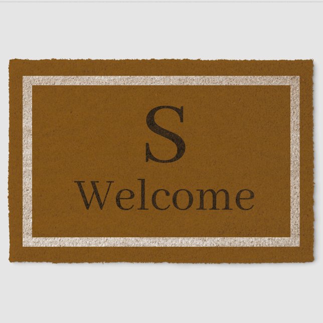 S Monogram Welcome Fiber Doormat (Front)