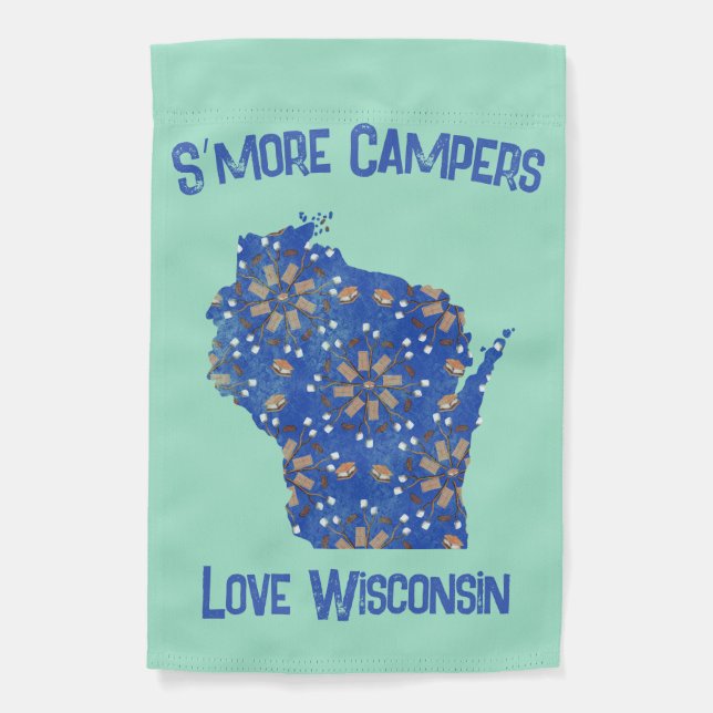 S’more Campers Love Wisconsin Campsite Flag (Front)