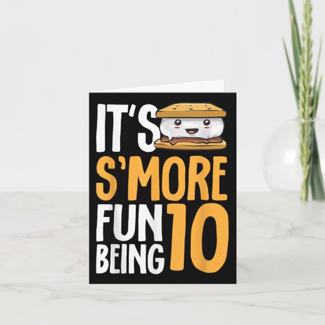 S’more Campfire 10th Birthday Marshmallow Camping  Card (Front)