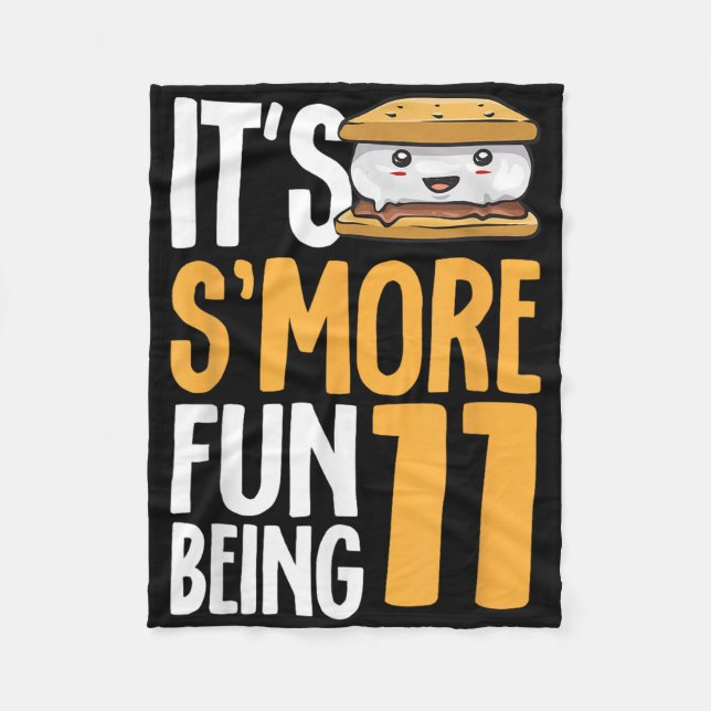 S’more Campfire 11th Birthday Marshmallow Camping  Fleece Blanket (Front)