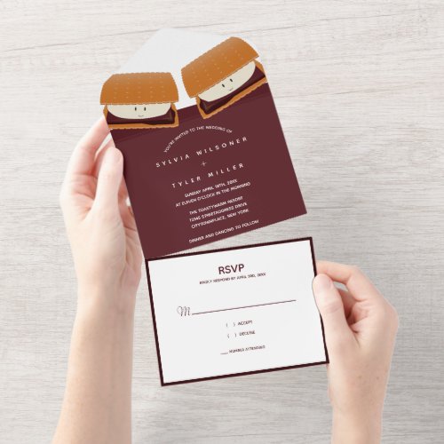 Sâmore Food Wedding All In One Invitation