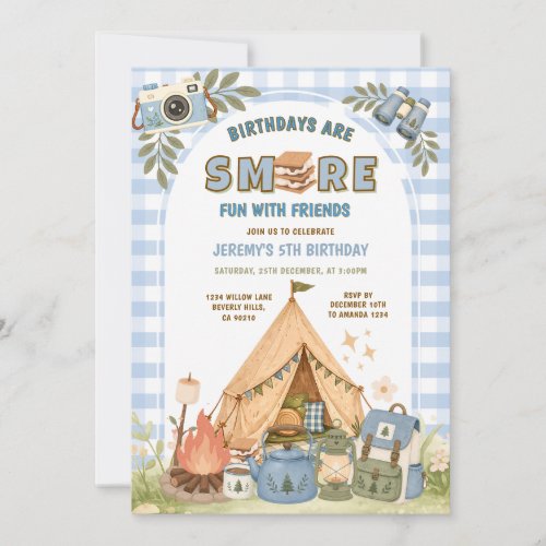S’more Fun With Friends Camping Birthday Invitation