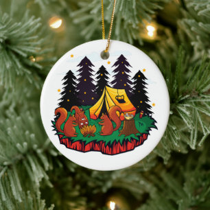 S’more Fun With This Camping Squirrel Ceramic Ornament