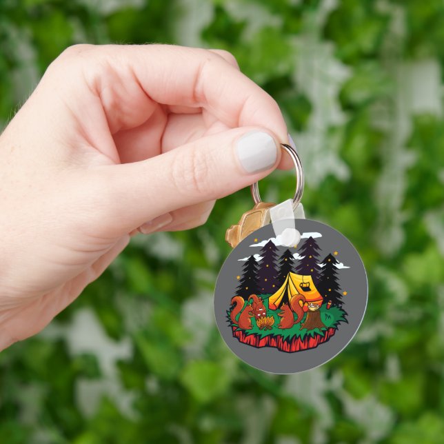 S’more Fun With This Camping Squirrel Keychain (Hand)