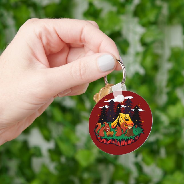 S’more Fun With This Camping Squirrel Keychain (Hand)