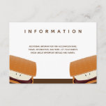 S’more Illustration Wedding White Brown Info Enclosure Card