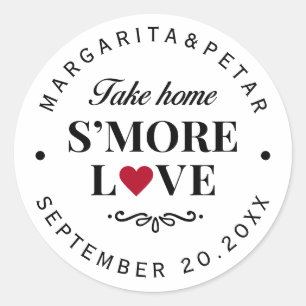 S’more Love Wedding Classic Round Sticker