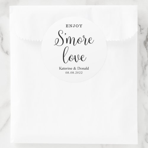 Smore Love Wedding Classic Round Sticker