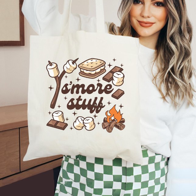 S’more Stuff Tote Bag, Fun Camping Canvas Tote Bag (Creator Uploaded)