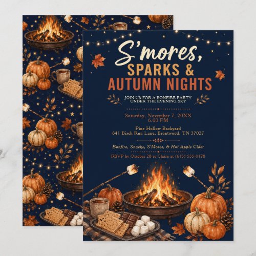 S’mores Bonfire Party Invitation