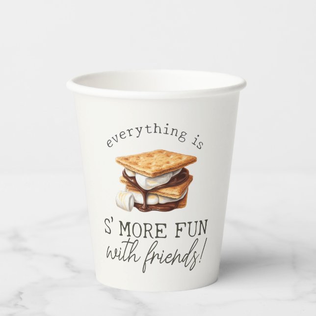 S’mores Fall Birthday Bonfire Outdoor Paper Cups (Front)