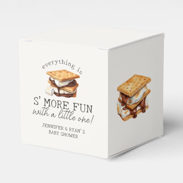 S’mores Fall Bonfire Outdoor Baby Shower Favor Boxes (Front Side)