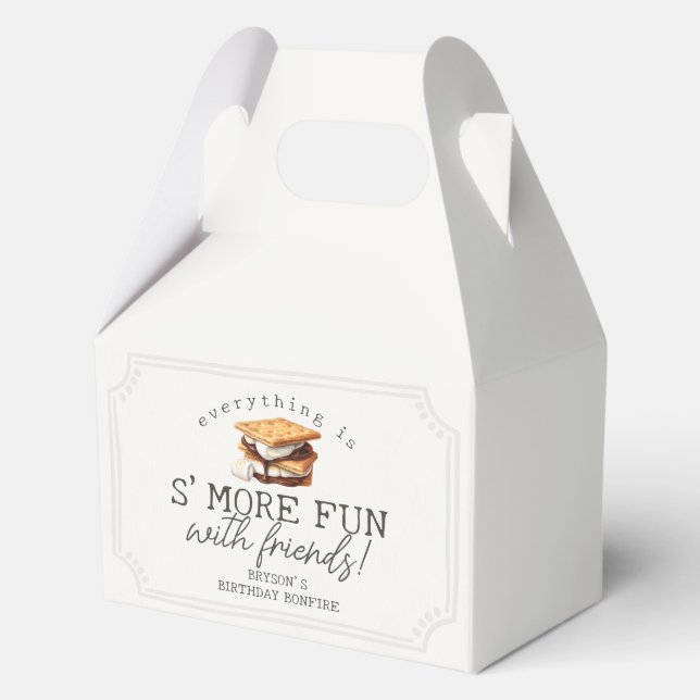 S’mores Fall Bonfire Outdoor Birthday Favor Boxes (Back)