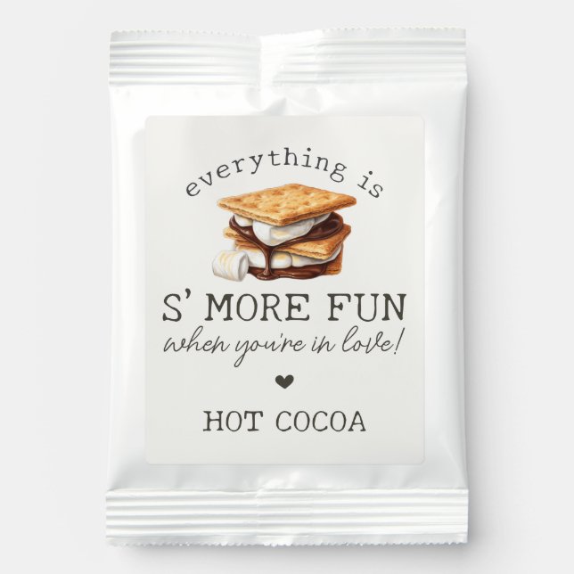 S’mores Fall Bonfire Outdoor Bridal Shower Hot Chocolate Drink Mix (Front)